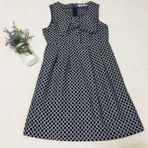 Bizz Dark Navy Polka Dot Design Dress Size M